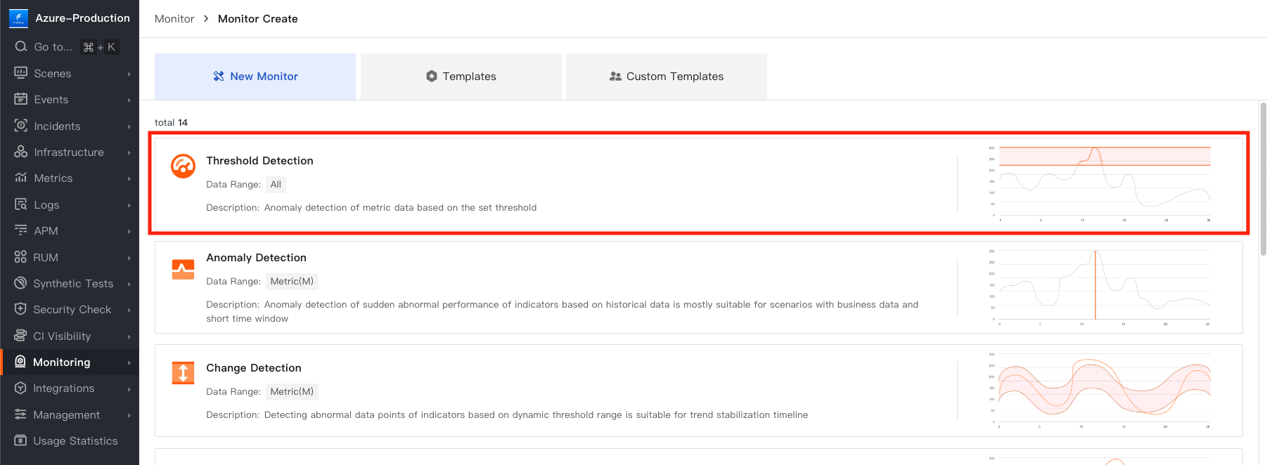 New Threshold Detection Rule Setup