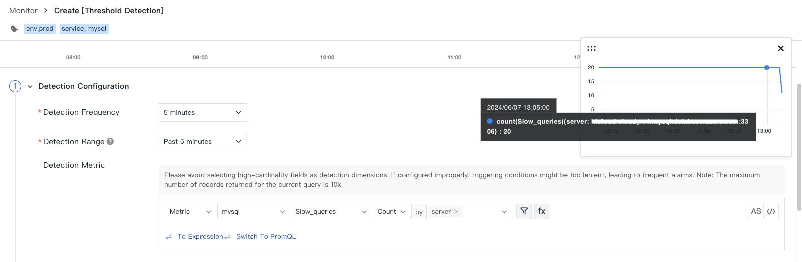 Select Metrics Setup 2